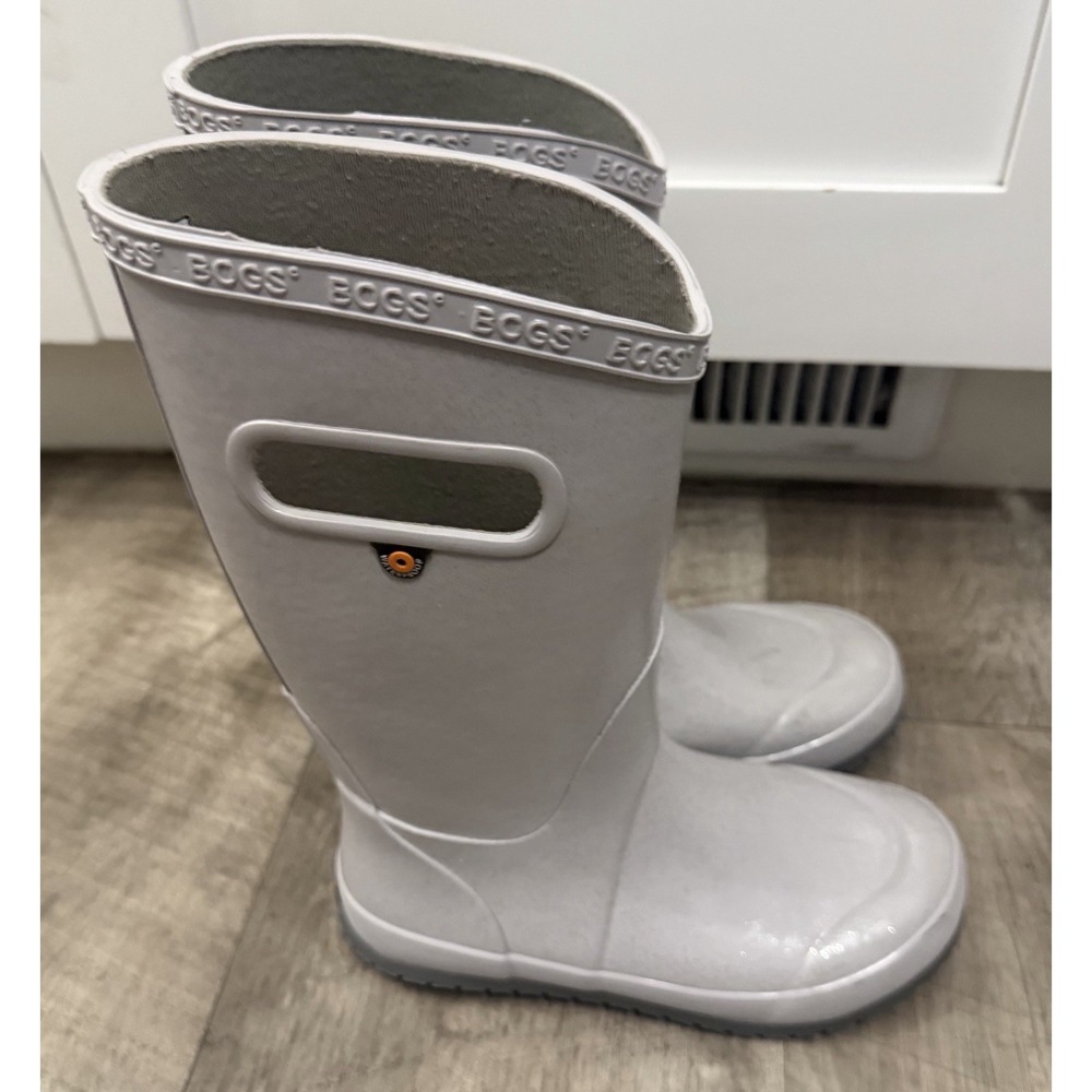 Bogs Kids Size Youth 2 Skipper Silver Glitter Rain Boots